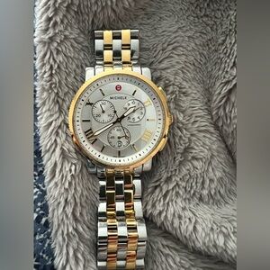 Michelle sport sail two tone watch